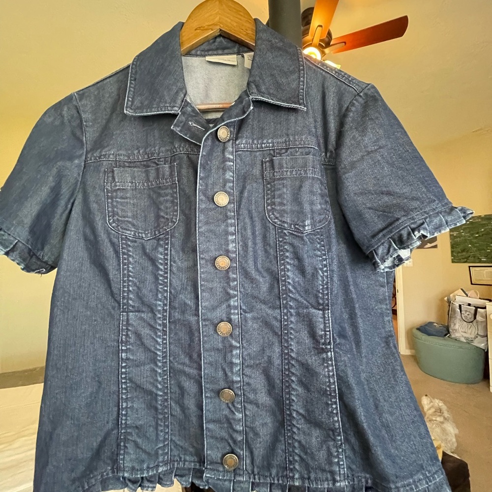 Chico's Denim Short Sleeve Jacket